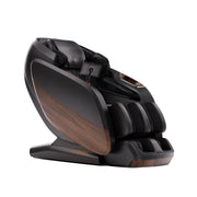 Massage chair with wooden accents on a white background