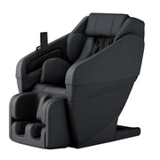 Panasonic MAN2 5D A.I. massage chair in black, upright, front-right view